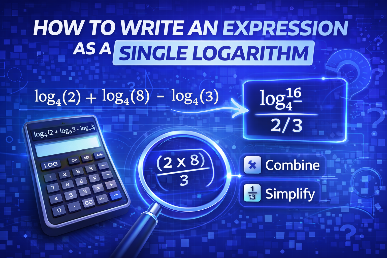 How to Write an Expression as a Single Logarithm