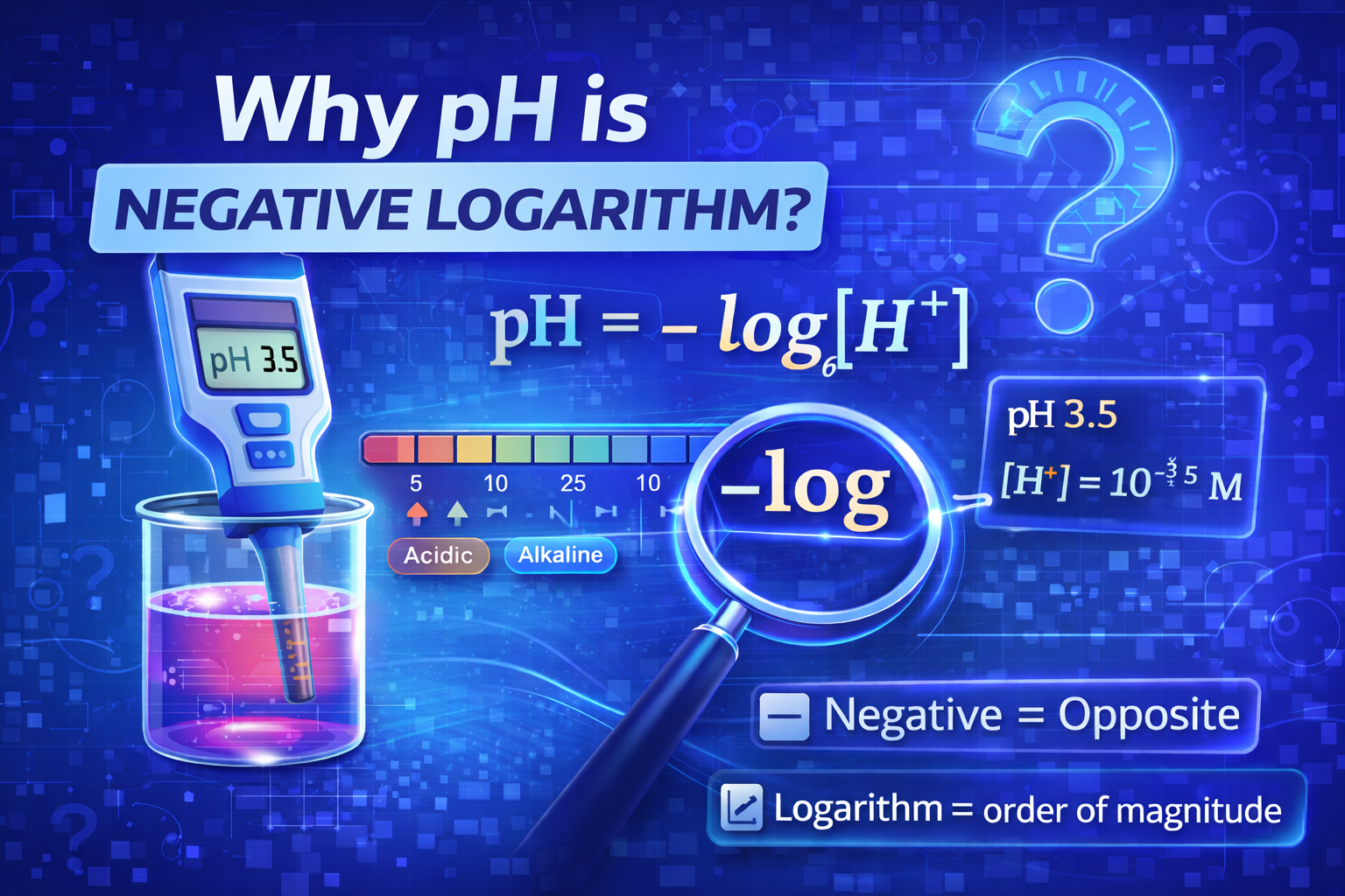 why ph is negative logarithm